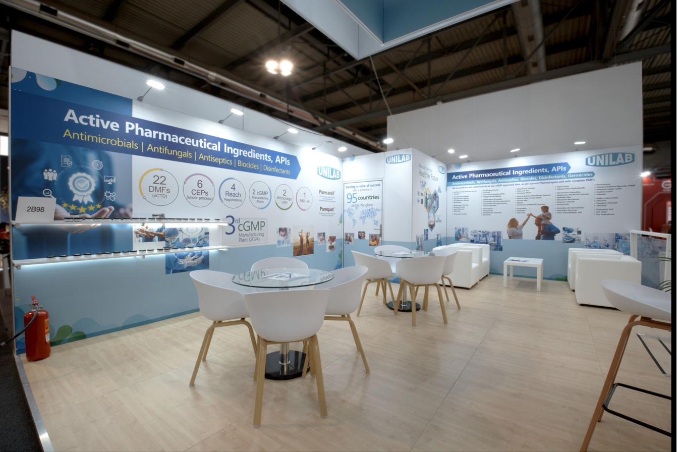 Unilab booth wide view at CPHI Worldwide Milan 2024